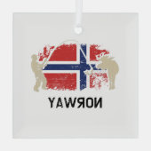 Noorse vlag glas ornament (Achterkant)