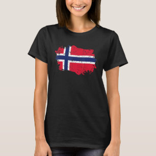 Noorse Vlag Grunge Landen Vlag Noorwegen T-shirt