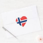 Noorse vlag hart sticker (Envelop)