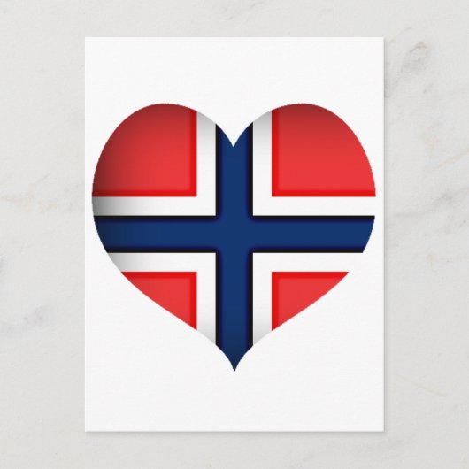Noorse vlag Heart Briefkaart (Voorkant)