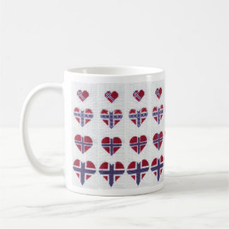 Noorse vlag Heart Cross Stitch Noords Noorwegen Koffiemok