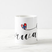 Noorse vlag Heart, Noorwegen Koffiemok (Center)