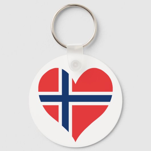Noorse vlag Heart Sleutelhanger (Voorkant)