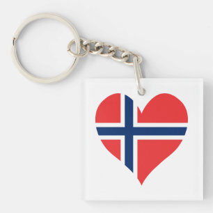 Noorse vlag Heart Sleutelhanger