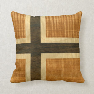 Noorse Vlag Hout Noors Vlag - koninkrijk Noorwegen Kussen