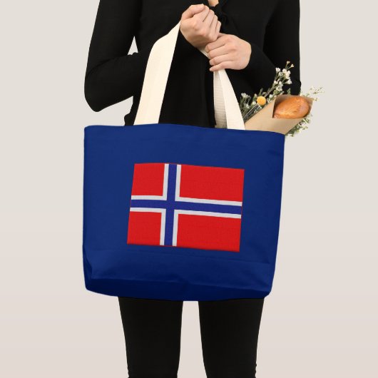 Noorse vlag in rood en blauw grote tote bag (Voorkant (product))