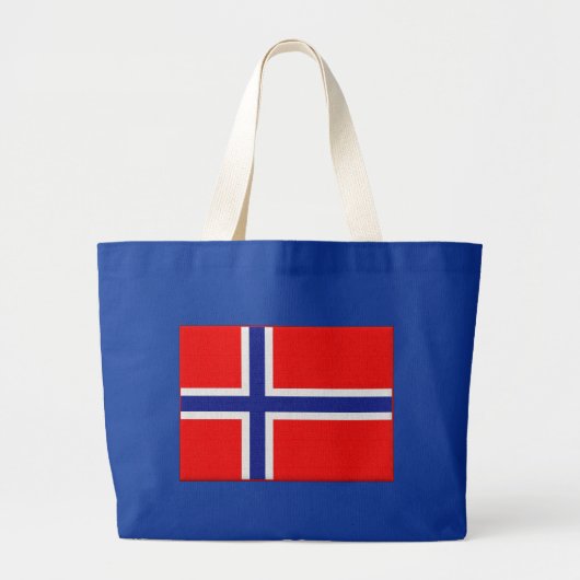Noorse vlag in rood en blauw grote tote bag (Voorkant)