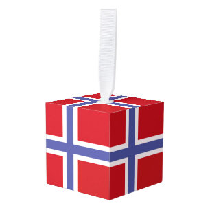 Noorse vlag kubus ornament
