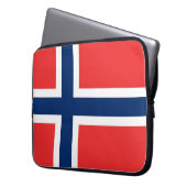 Noorse vlag laptop sleeve (Voorkant Links)