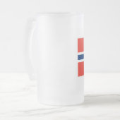 Noorse vlag matglas bierpul (Voorkant links)