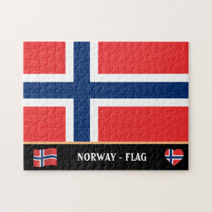 Noorse vlag & Noors land / Noorwegen Legpuzzel