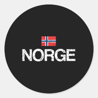 Noorse vlag Noorwegen Ronde Sticker