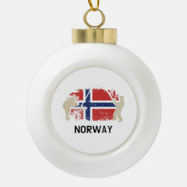 Noorse Vlag Noorwegen Vlag Keramische Bal Ornament