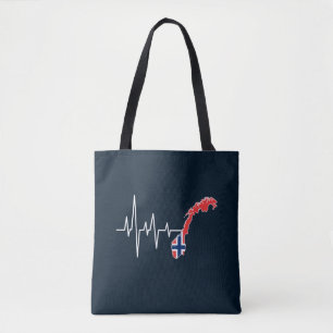 Noorse Vlag Noorwegen Vlag Norge Hartslag Draagtas