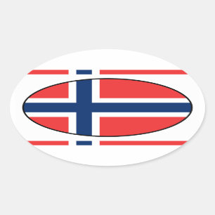 Noorse vlag Oval Sticker