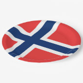 Noorse vlag papieren bordje (Gekanteld)