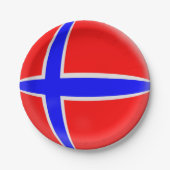 Noorse vlag papieren bordje (Voorkant)