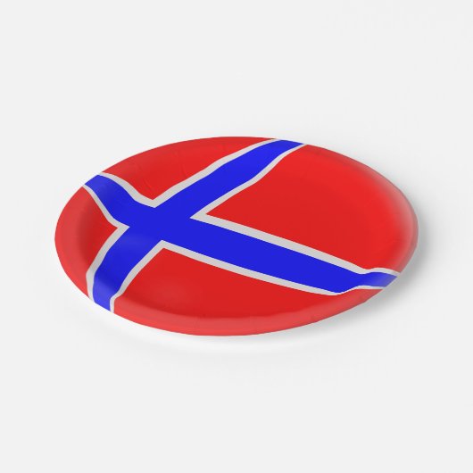 Noorse vlag papieren bordje (Gekanteld)