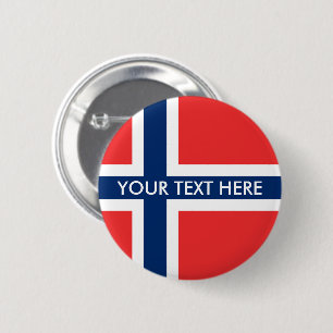 Noorse vlag pinback knopen ronde button 5,7 cm