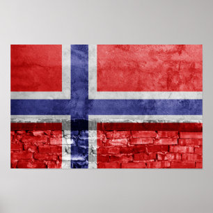 Noorse vlag poster