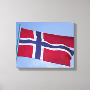 Noorse vlag RF) Canvas Afdruk