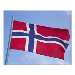 Noorse vlag RF) Foto Afdruk