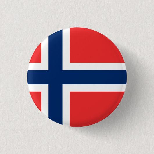 Noorse vlag ronde button 3,2 cm (Voorkant)