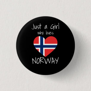 Noorse vlag ronde button 3,2 cm