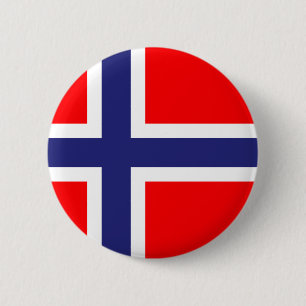 Noorse vlag ronde button 5,7 cm