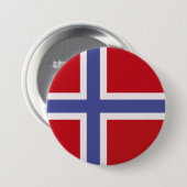 Noorse vlag ronde button 7,6 cm (Voorkant /achterkant)