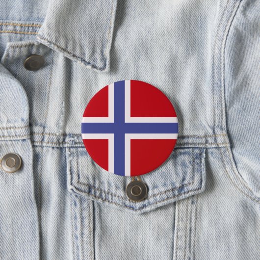 Noorse vlag ronde button 7,6 cm (In situ)
