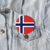 Noorse vlag ronde button 7,6 cm (In situ)