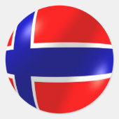 Noorse vlag ronde sticker (Voorkant)