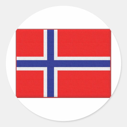 Noorse vlag ronde sticker (Voorkant)