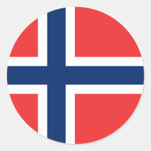 Noorse vlag ronde sticker