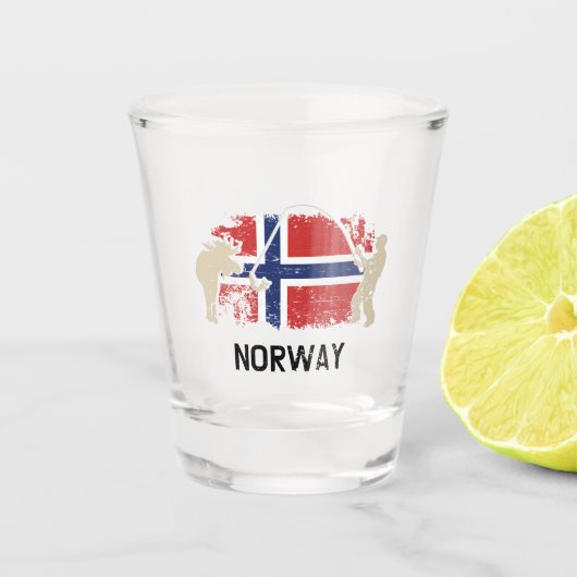 Noorse vlag shot glas (Voorkant)