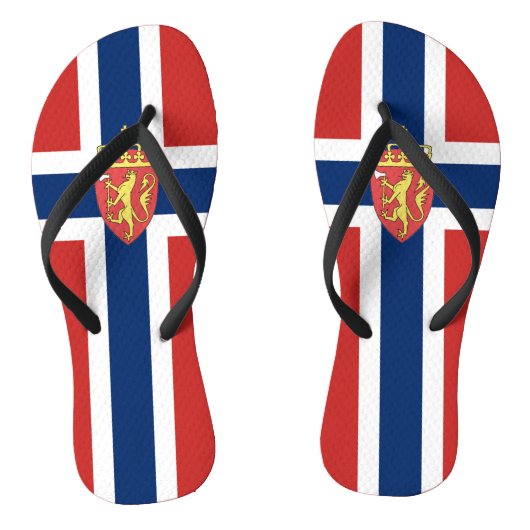 Noorse vlag teenslippers (Voetbed)