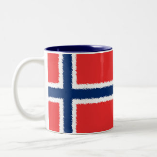 Noorse vlag tweekleurige koffiemok
