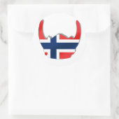 Noorse vlag van een helm van Noorwegen Ronde Sticker (Tas)