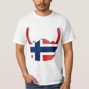 Noorse vlag van een helm van Noorwegen T-shirt