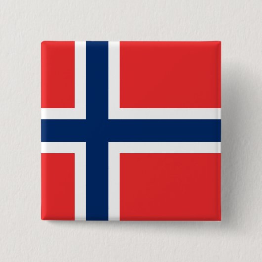 Noorse vlag vierkante button 5,1 cm (Voorkant)