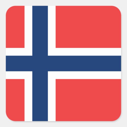 Noorse vlag vierkante sticker (Voorkant)