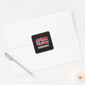 Noorse vlag vierkante sticker (Envelop)