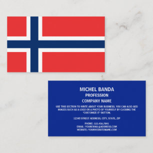 Noorse vlag, vlag van Noorwegen Visitekaartje