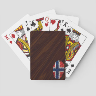 Noorse vlag voor vingerafdrukken pokerkaarten