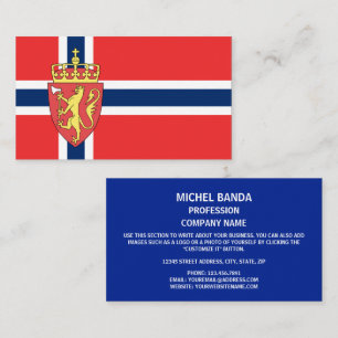 Noorse vlag & wapen, Vlag van Noorwegen Visitekaartje
