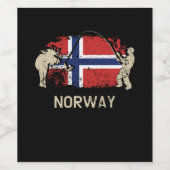 Noorse vlag wijn etiket (Enkel label)