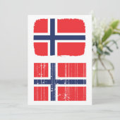 Noorse vlaggenuitnodigingen kaart (Staand voorkant)