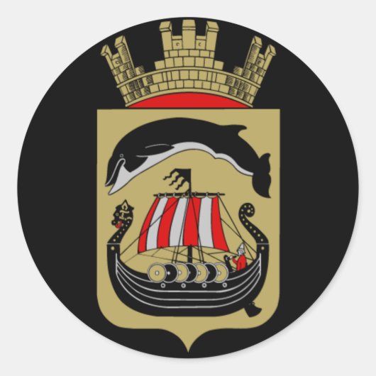 Noorse wapenstilstand ronde sticker (Voorkant)