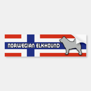 Noorse windhond met vlag bumpersticker